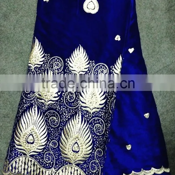 High Quality African Velvet Lace Fabric for Party Dresses photo-4