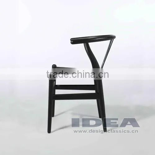 DC6013 Replica Hans Wegner Wishbone Chair - Beech Solid Wood in Black Color photo-3