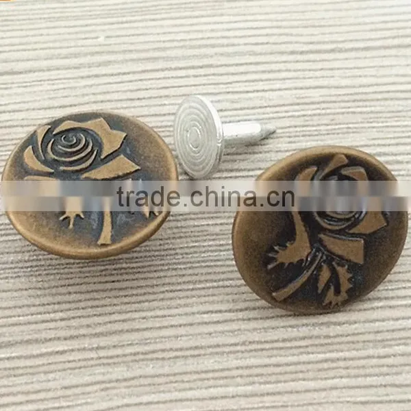 Custom 3D Flower Copper Denim Button photo-2