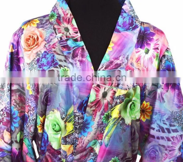 Japaness Spa Bath Robe Satin Floral Sleepwear Bridal Apparel photo-3
