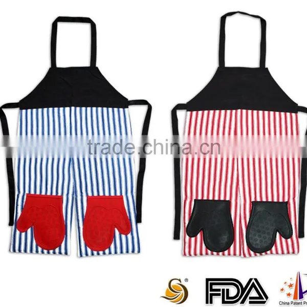 2016 Hot Sale Kitchen Multiple Silicone With Cotton Apron Support Trade Assurance