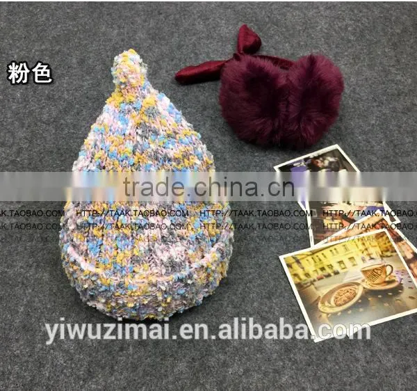 South Korea Knitted Candy Color Pointed Cap Warm Thickening Couples Hat photo-5