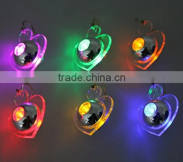 Party Favour Decoration Colorful Charming Heart LED Stud Earrings photo-4