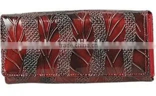 New Style Fashion Red Long Leather Wallet for Woman
