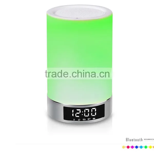 Coloful Portable Bluetooth Speakers With Led Light Wireless Speaker With Clock Touch Sensor photo-2