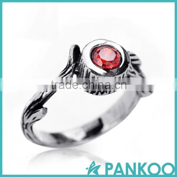 Pankoo Precious Stone Series Witty Innovation Retro Punk Tai Silver and Titanium Unisex Ring