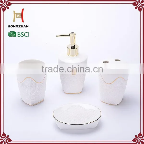 White New Carved Desgin Bathroom Sets