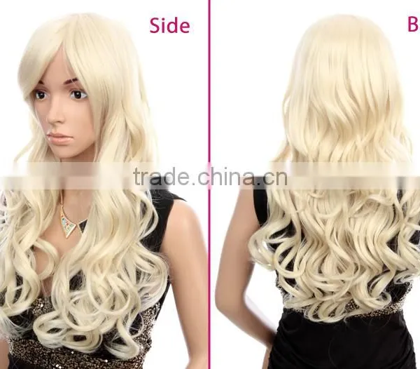 Wholesale Cheap White/red/blond Blue Fashionable Ombre Synthetic Wigs photo-2