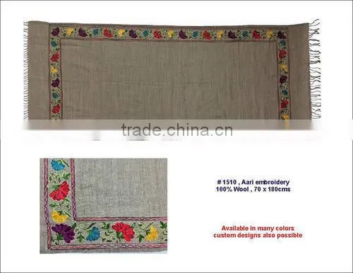 Wool Shawls 1510, Aari Embroidery