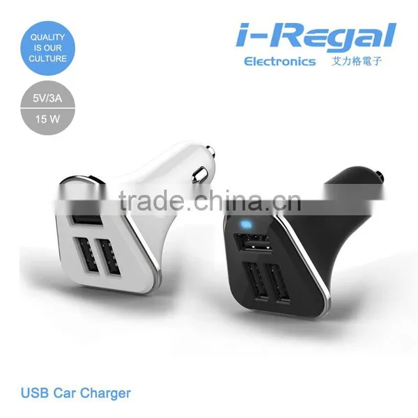 3-USB Ports Car Charger With Highlight Fireproofing Housing photo-3