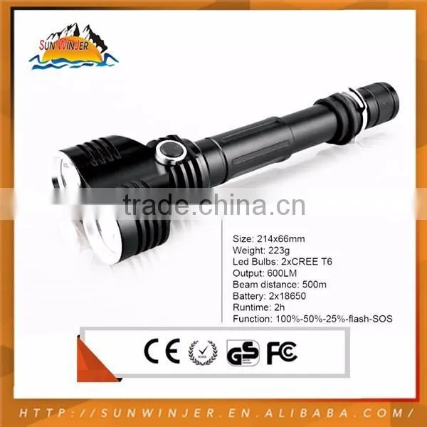 3000mAh Output 100LM Aluminium Rechargeable Led Torch photo-6