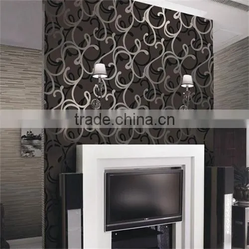 Fancy Wall Paper 3d Black and White Vinyl Wallpaper for Hotel Walls photo-4