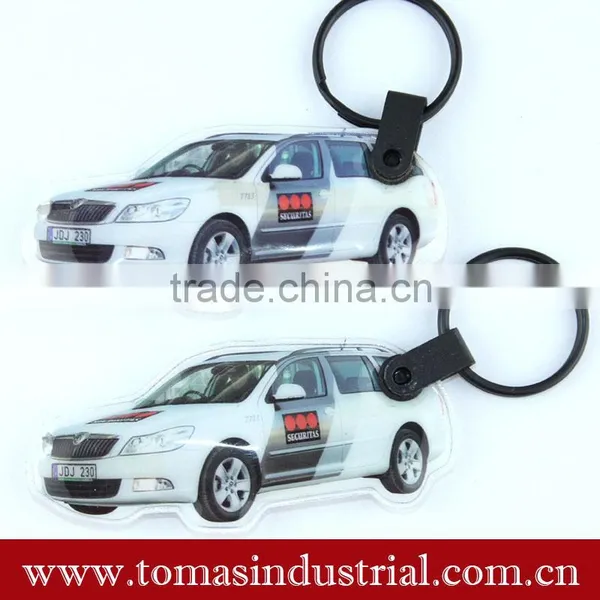 Environmental Custom Promotional Gift Car Shape LED Squeeze Key Lights Soft Pvc Keychain photo-2