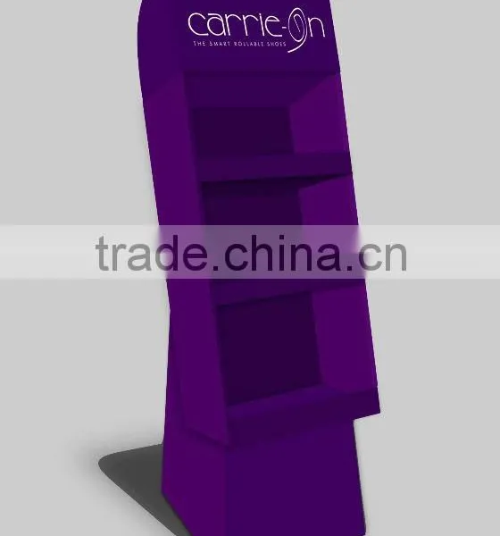 Purple+matt Lamination Cardboard Sales Display Stand