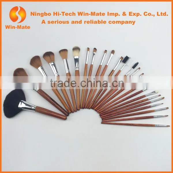 2015 New Arrival Advantge 24pcs Leopard Design Wooden Handle Nylon Hair Makeup Brush Set Free Sample photo-2