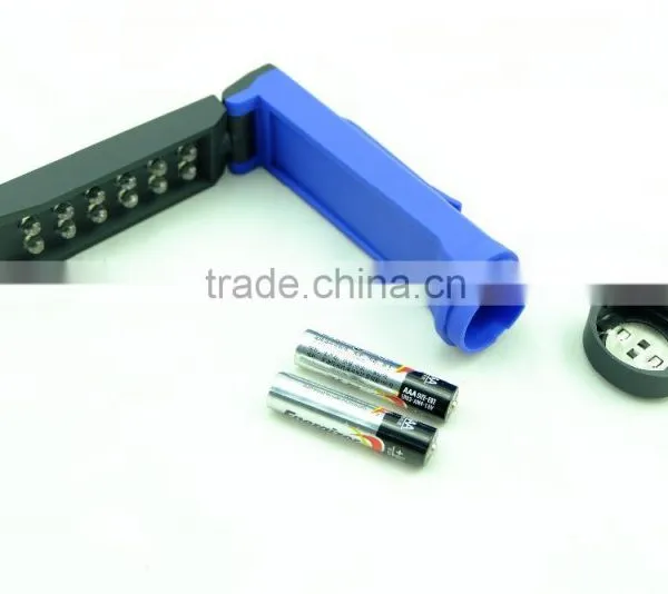 12 LED Work Torch Light Universal Rotating 4*AAA Battery Work Lamp Magnet Plastic photo-4