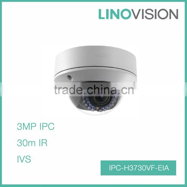 3 Megapixel HD Real-time Video Water & Vandal-proof Network 30m IR Security IPC Dome Camera