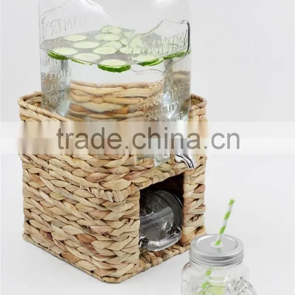 COUNTRY Drinking Glass Set With Grass Stand photo-2