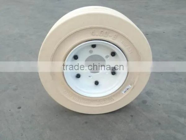 High Quality Non-marking Solid Tire 4.00-8/3.75 With 5 Lug Holes photo-5