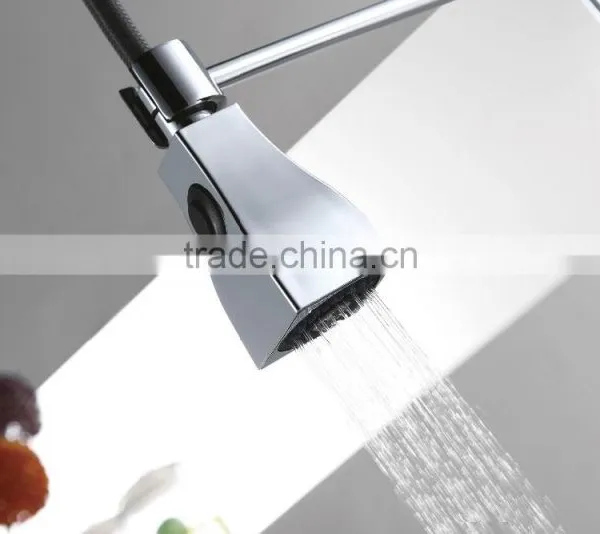 Classic Deck Mounted Single Hole Kitchen Pull Out Faucet Spring Spray Mixer Tap photo-3