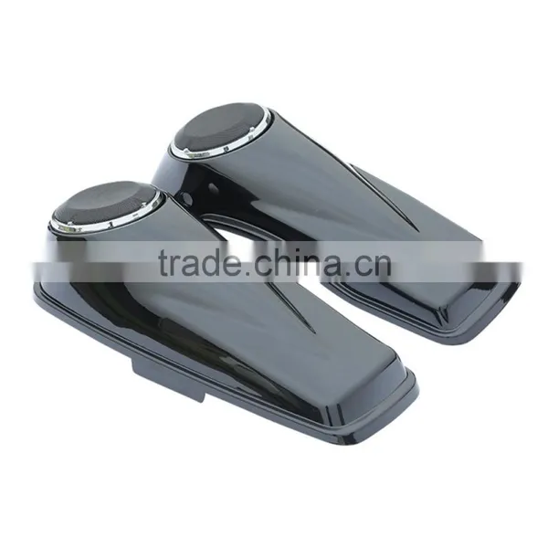 Black 6 1/2" Speaker Saddlebag Lids For Touring Road Street Glide 2014-17 photo-2