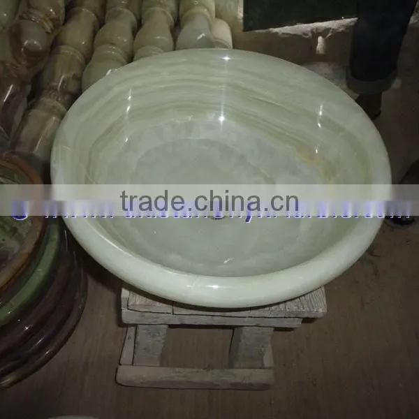 High Quality NATURAL STONE PURE WHITE ONYX SINKS BASINS COLLECTION photo-5
