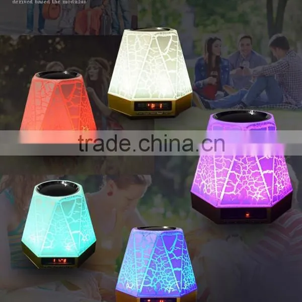 Colorful Dazzle LED Light Mini Crack Bluetooth Speaker With LED Clock photo-4