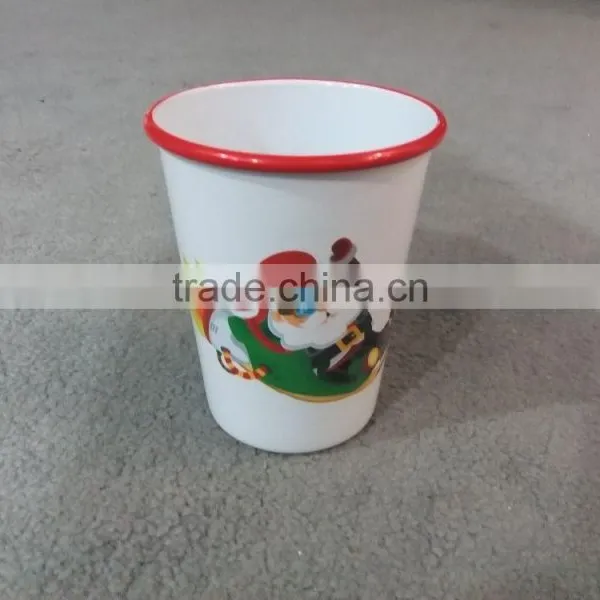 330ml Tea Coffee Milk Metal Enamel Coated Cup With Rim Steel Mug Glass photo-5