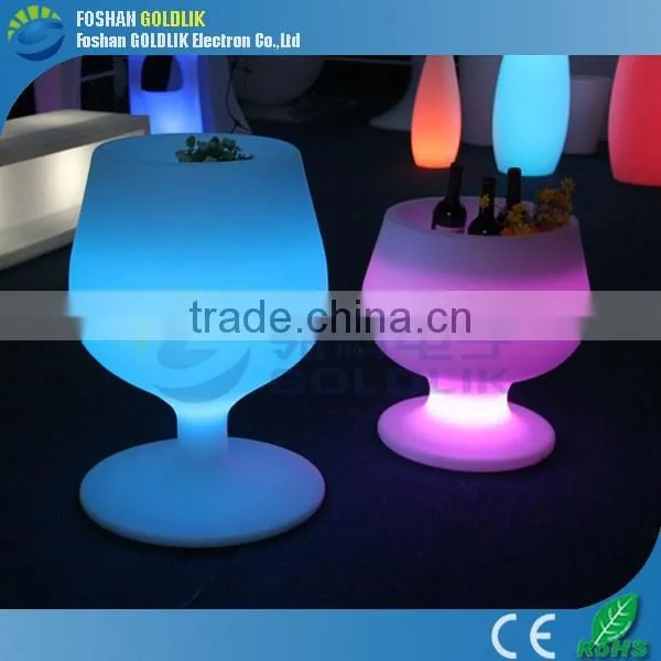 New Design Waterproof Plastic Wine Cup Shape LED Light Ice Bucket With Remote Control 16 Color photo-3