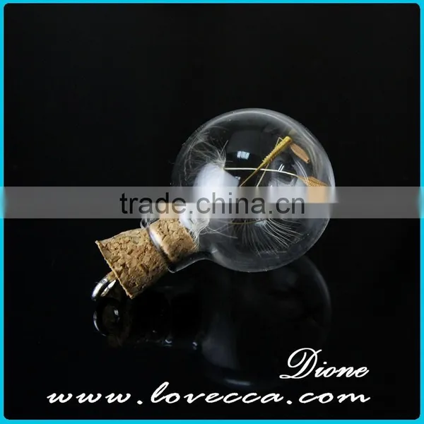 Antique Copper Cap Pink Beads DIY Mini Glass Bottle Pendant photo-3