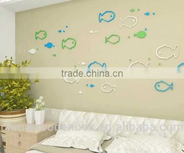 Refined Popular Fish Shape Wooden Wall Stickers photo-3