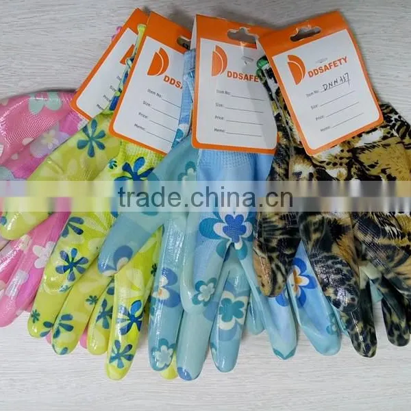 DDSAFETY 13 Gauge Nylon Nitrile Coting Rostaing Garden Glove photo-5