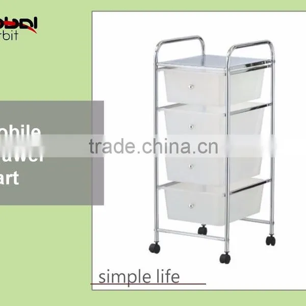 Rollling 3 Tier Drawer Mobile Storage Bedroom Table File Wooden Cabinet photo-6