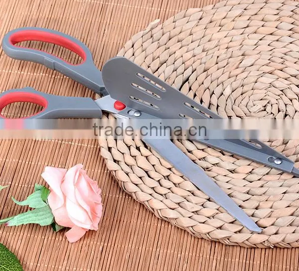 2016 Multifunctional Stainless Steel Pizza Scissors With Rubber Soft Tpr Handle /rubber Scissors photo-4