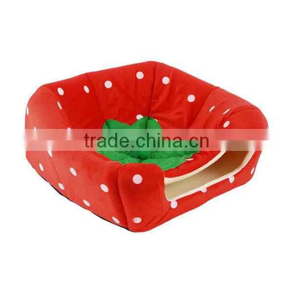 1pc Soft Strawberry Pet Igloo Dog Cat House Kennel Doggy Fashion Cushion Basket Newest Hot Search photo-4