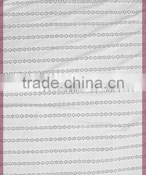 White Lovely Floral Stripe Design Cut Work Cotton Lace Embroidery Fabric photo-5