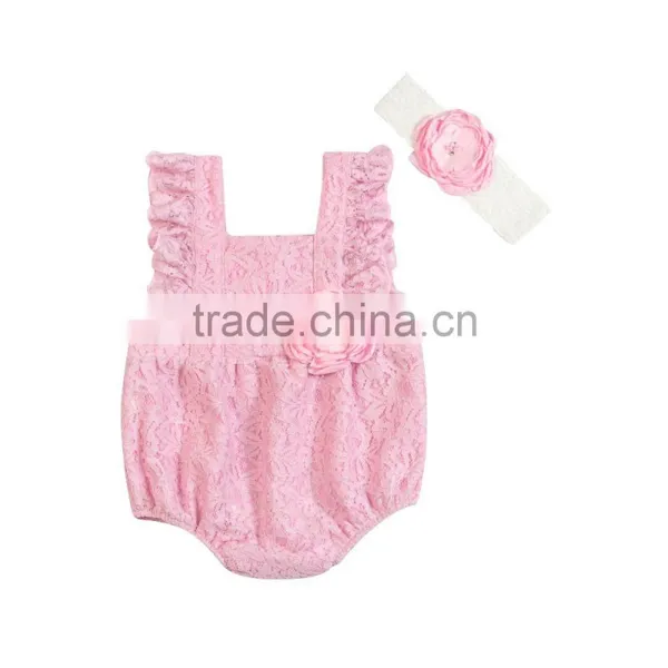 Wholesale Baby Girls Clothing Romper Set Baby Lace Romper Set Children Lace Outfit photo-2