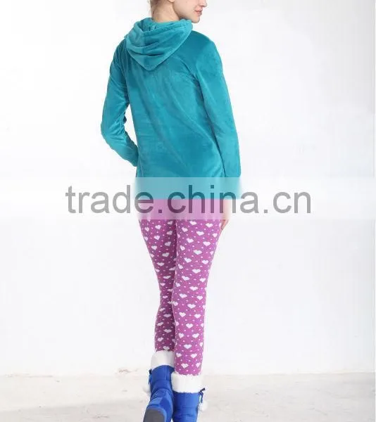 High Quality Winter Sport Ladies Apparel Velour Tops photo-2