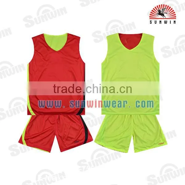 Wholesale Blank Best Basketball Jersey Design Yellow Color photo-3