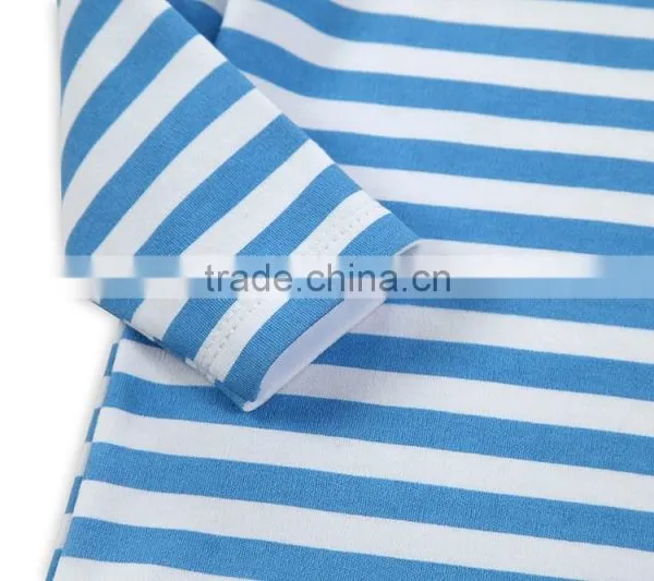 2017 Navy Style Wholesale Baby Romper Blue & White Stripes Pattern Long Sleeves Onesie Baby Bodysuit Jumper photo-5