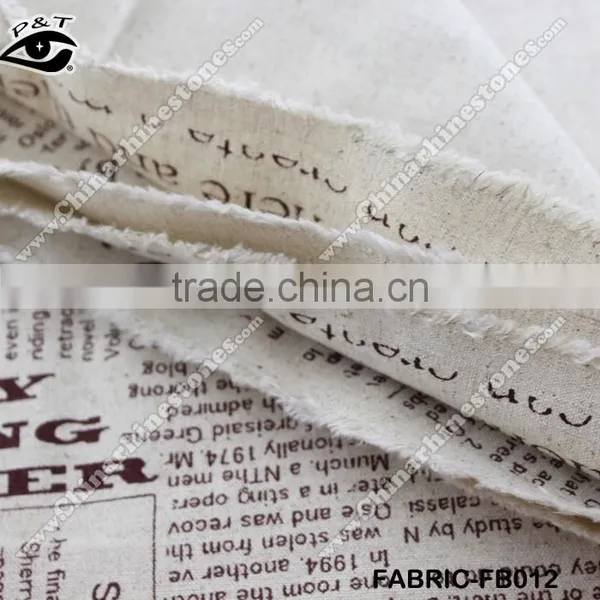 News Paper Printing Canvas Fabric Cotton/Linen Fabric Zakka Household Textile Cloth photo-3