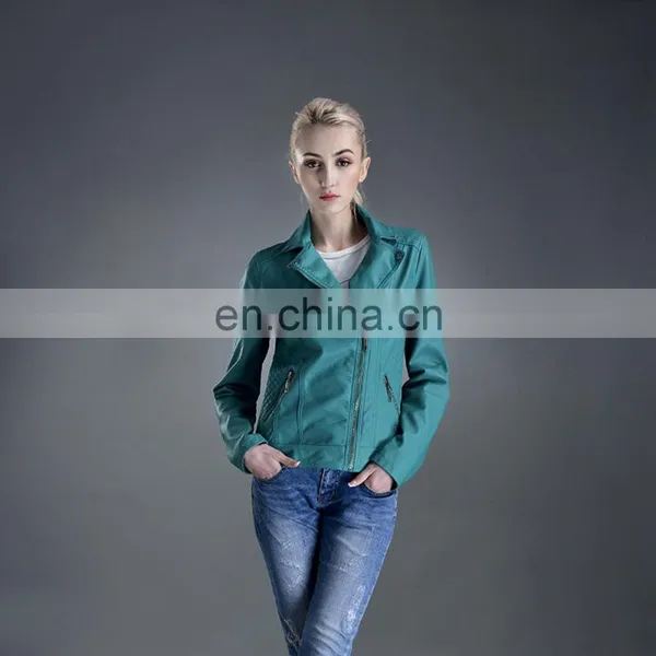 Latest Woman Jacket Design High Quality Ladies PU Leather Jacket Made in China