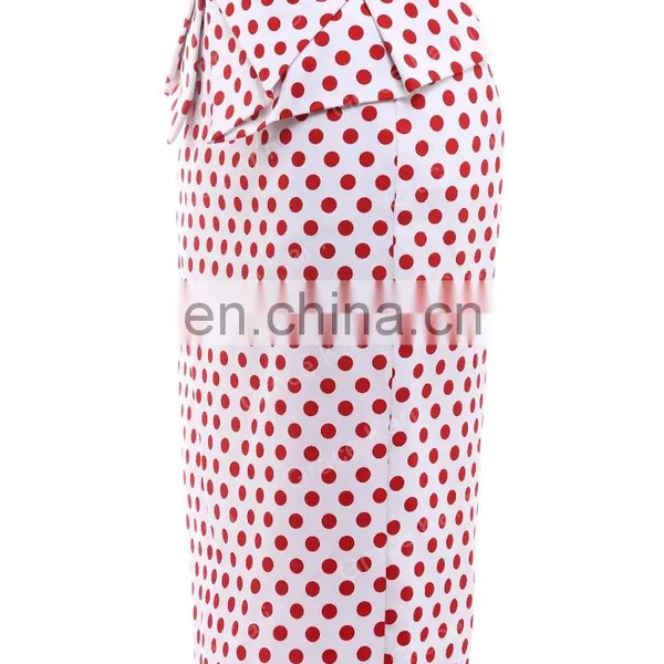 Grace Karin Occident Women's Vintage Retro Cotton Polka Dots Hips-Wrapped Skirt CL008928-1 photo-2