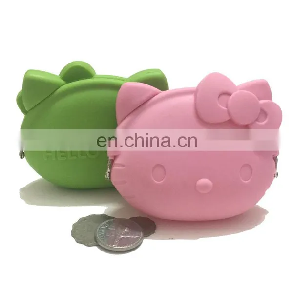 Factory Supplier Cat Design Coin Bag Women Fashion Wallet Silicone Material Purse photo-6