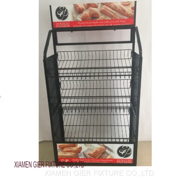 Metal Mesh Basket Shelf Bakery Removable Tiered Bread Wire Display Rack photo-4