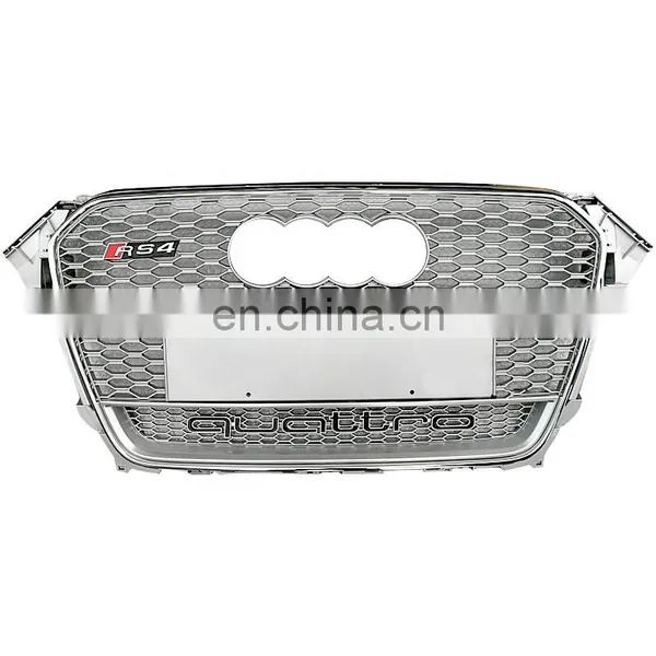 Front Bumper Grill for Audi A4 B85 A4L Center Honeycomb Mesh Black Grill for Audi B8.5 RS4 Quattro Style 2013-2015 photo-3