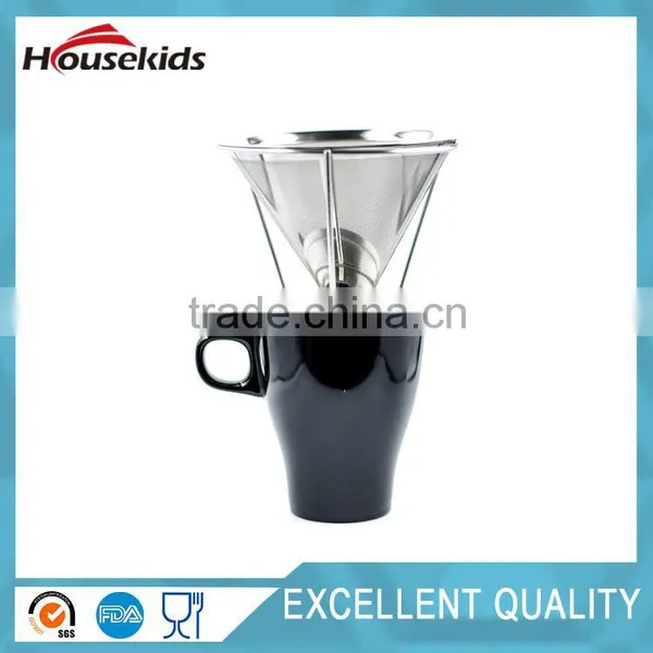 Pour Over Coffee Cone Dripper, Permanent and Reusable Stainless Steel Filter With Cup Stand photo-3
