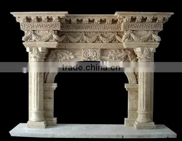 Hot Sale Freestanding Insert Indoor Marble Fireplace photo-4