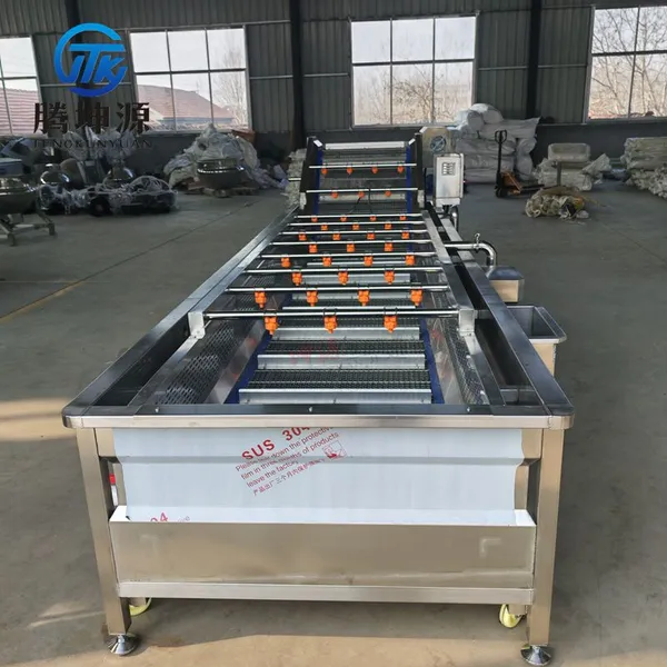 Fruit & Vegetable Bubble Washing Machine Seafood Fruit Vegetable Cleaning Equipment Vegetable Processing Line