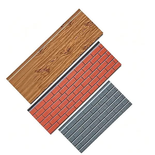 Brick Pattern Metal Carved Panel Thermal Insulated Metal Siding Fireproof PU Sandwich Panel Building Exterior Wall Decoration